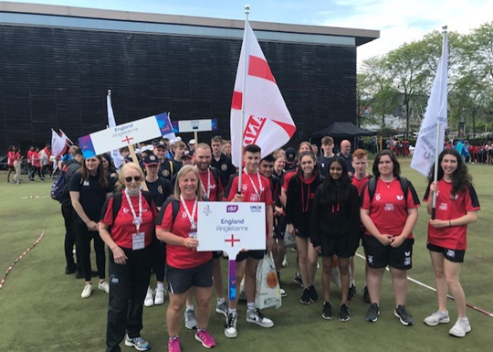 England delegation of Table Tennis and Swimming representatives.